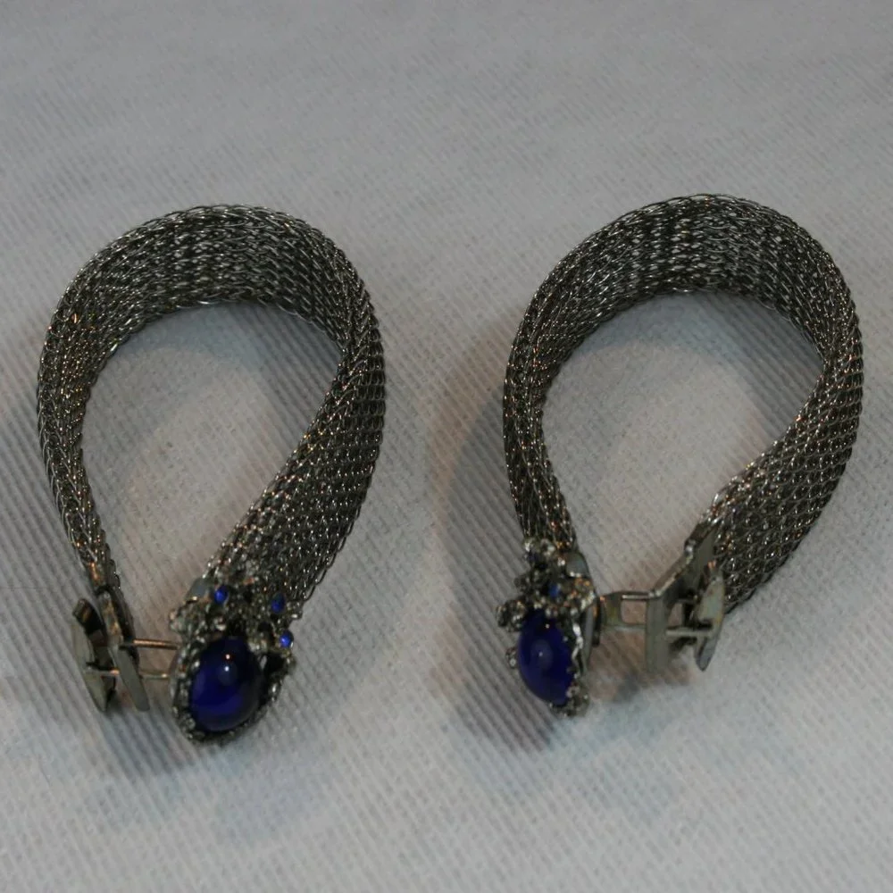 Rare Vintage 40's Carriage House "CARRIBANDS" Silver Cuff Links in original box - Picture 10 of 12